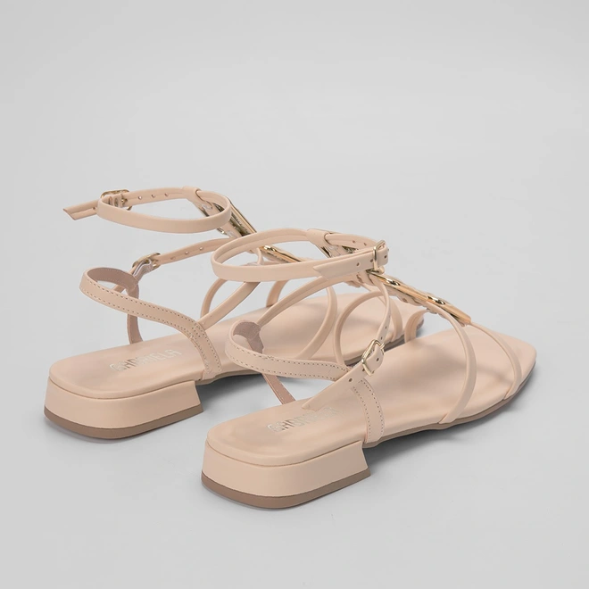 Sandália Gabriela Gladiadora Metal Off White