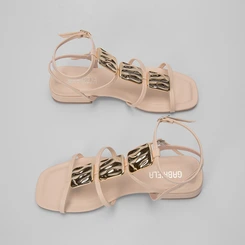 Sandália Gabriela Gladiadora Metal Off White