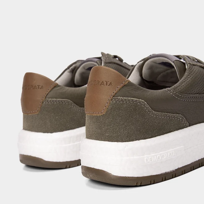 Tenis Casual Democrata Couro Drake Pulse Grafite