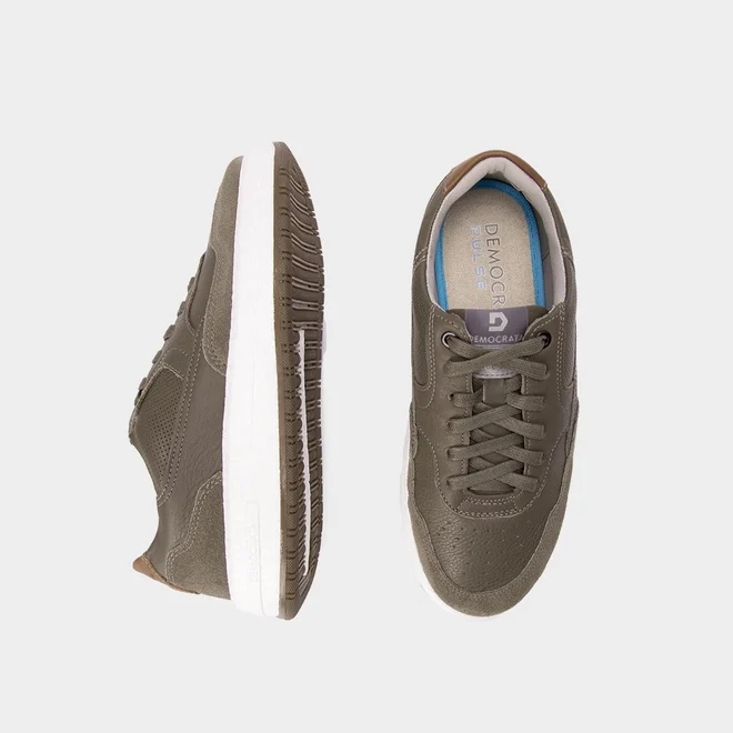 Tenis Casual Democrata Couro Drake Pulse Grafite