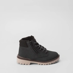Bota Coturno Infantil Molekinho Zíper Lateral Preto
