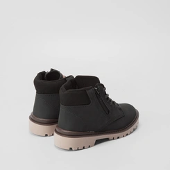 Bota Coturno Infantil Molekinho Zíper Lateral Preto