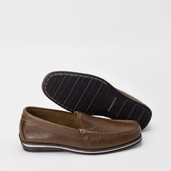 Mocassim Democrata Ted Easy Couro Marrom