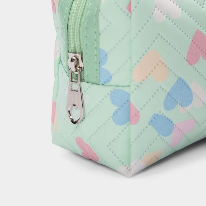 Necessaire Qualis Corações Verde