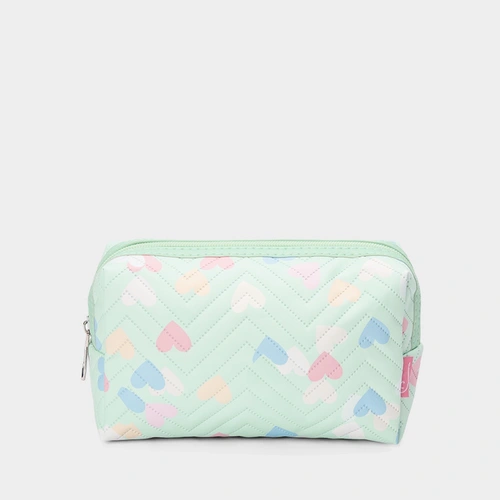 Necessaire Qualis Corações Verde