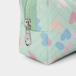 Necessaire Qualis Corações Verde