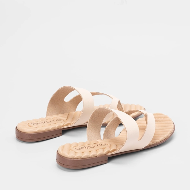 Rasteira Beira Rio Tira de Dedo Estilizada Off White