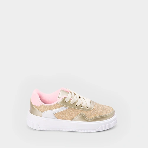 Tênis Infantil Gabrielinha Brilho Recortes Color Dourado