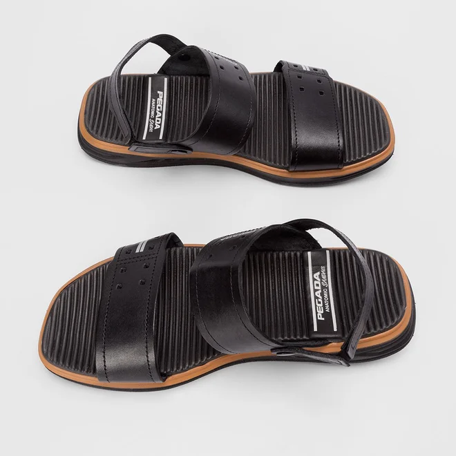 Sandália Pegada Anatomic Couro Preto