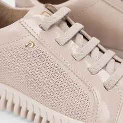 Tênis Casual Pegada Feminino Couro Calce Fácil Bege