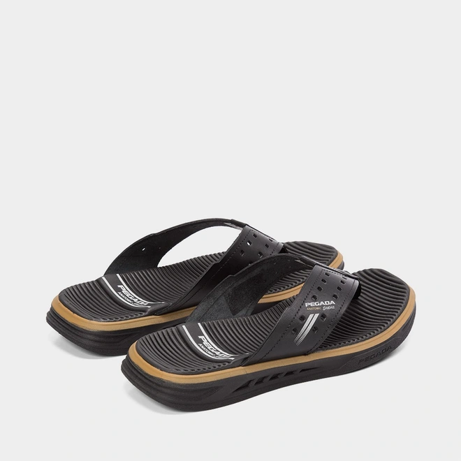 Chinelo Pegada Anatomics Couro Preto