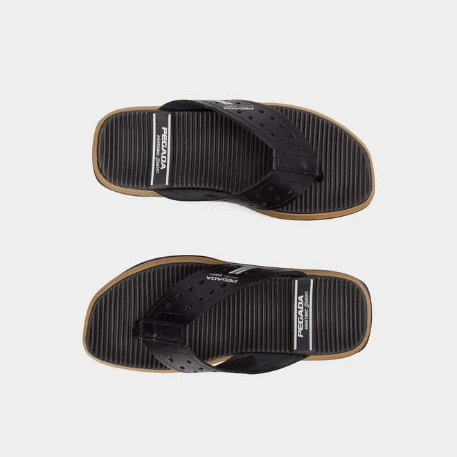 Chinelo Pegada Anatomics Couro Preto