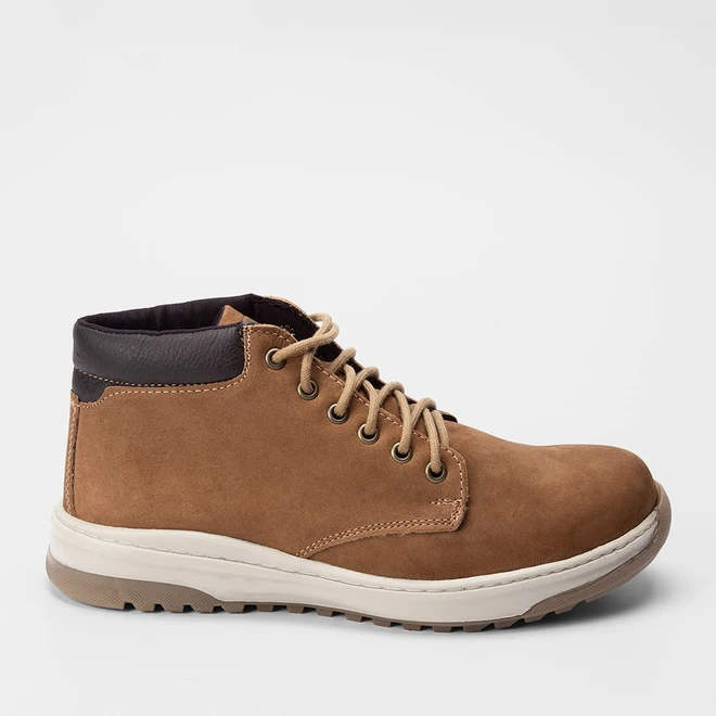 Bota Coturno Mac & Jac Couro Basic Caramelo
