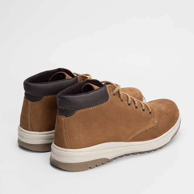 Bota Coturno Mac & Jac Couro Basic Caramelo