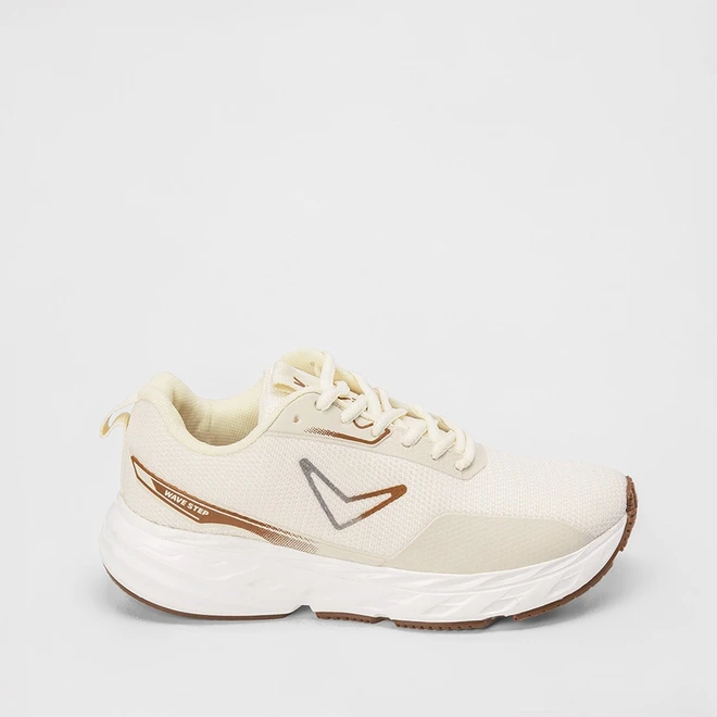Tênis Vertus Esportivo Feminino Wave Step Marrom & Bege