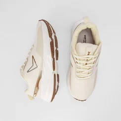 Tênis Vertus Esportivo Feminino Wave Step Marrom & Bege