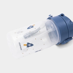Copo Com Canudo Infantil Pimpolho + 12m 370ml Azul