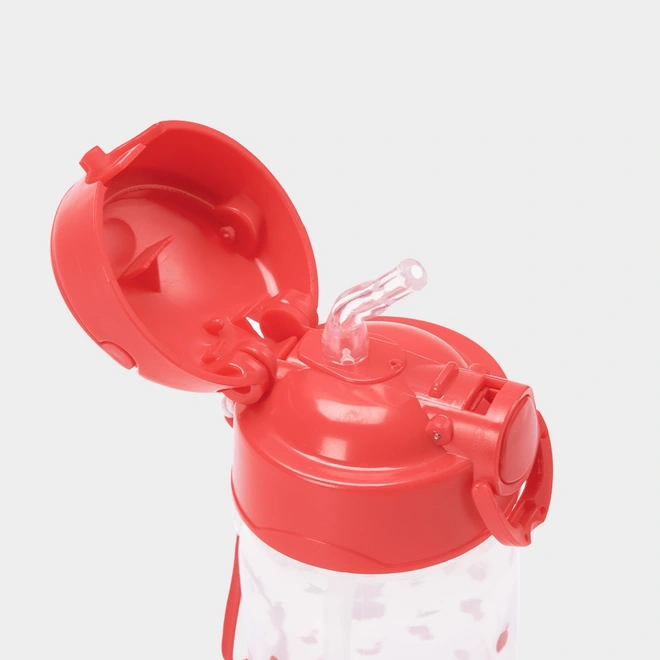 Copo Com Canudo Infantil Pimpolho + 12m 370ml Vermelho