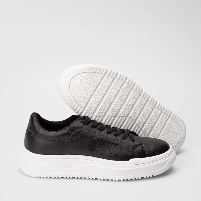 Tênis Masculino Mac & Jac Casual Couro Preto