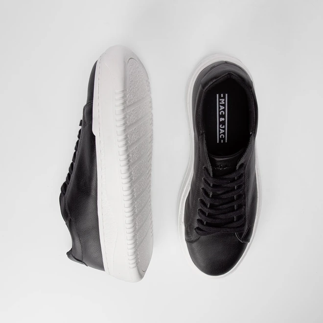 Tênis Masculino Mac & Jac Casual Couro Preto