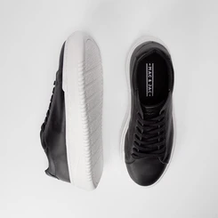 Tênis Masculino Mac & Jac Casual Couro Preto