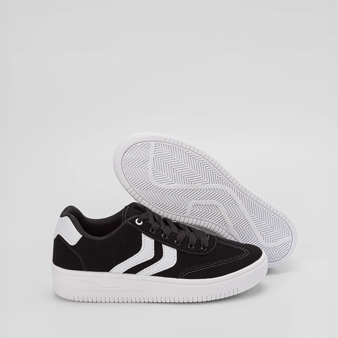 Tênis Casual Feminino Penélope Flatform Recorte Nobuck Preto