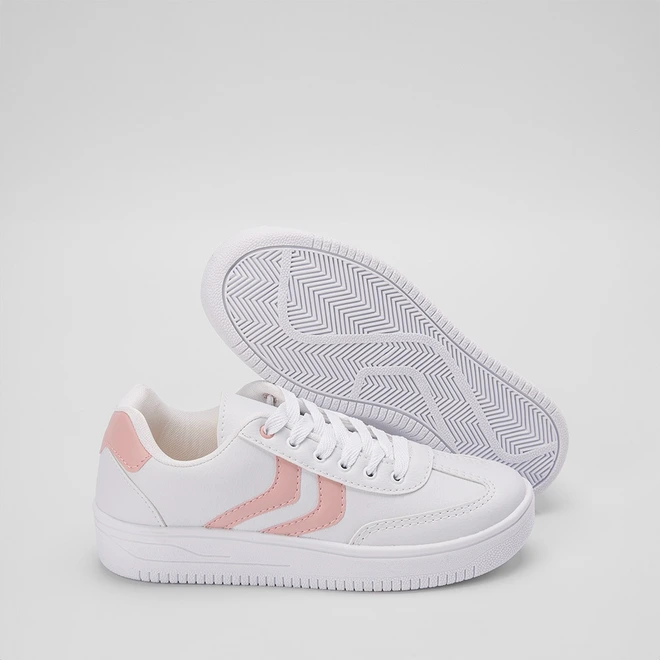 Tênis Penélope Flatform Feminino Recorte Rosa & Branco