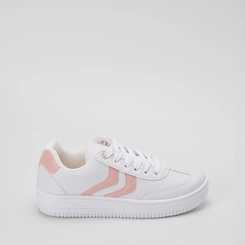 Tênis Penélope Flatform Feminino Recorte Rosa & Branco