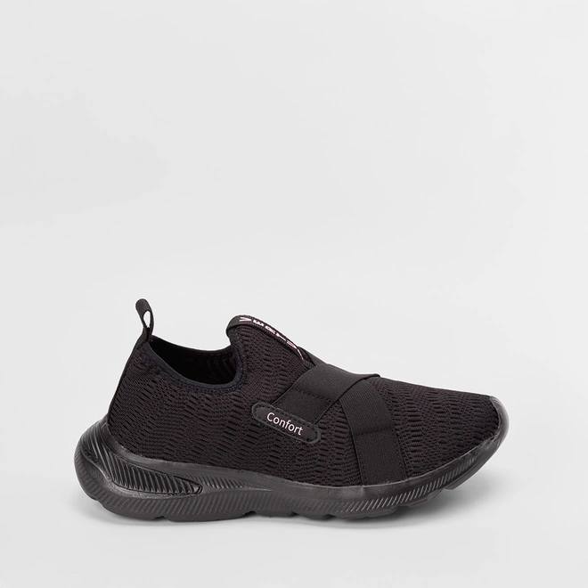 Slip On Feminino Vertus Confort Calce Fácil Preto