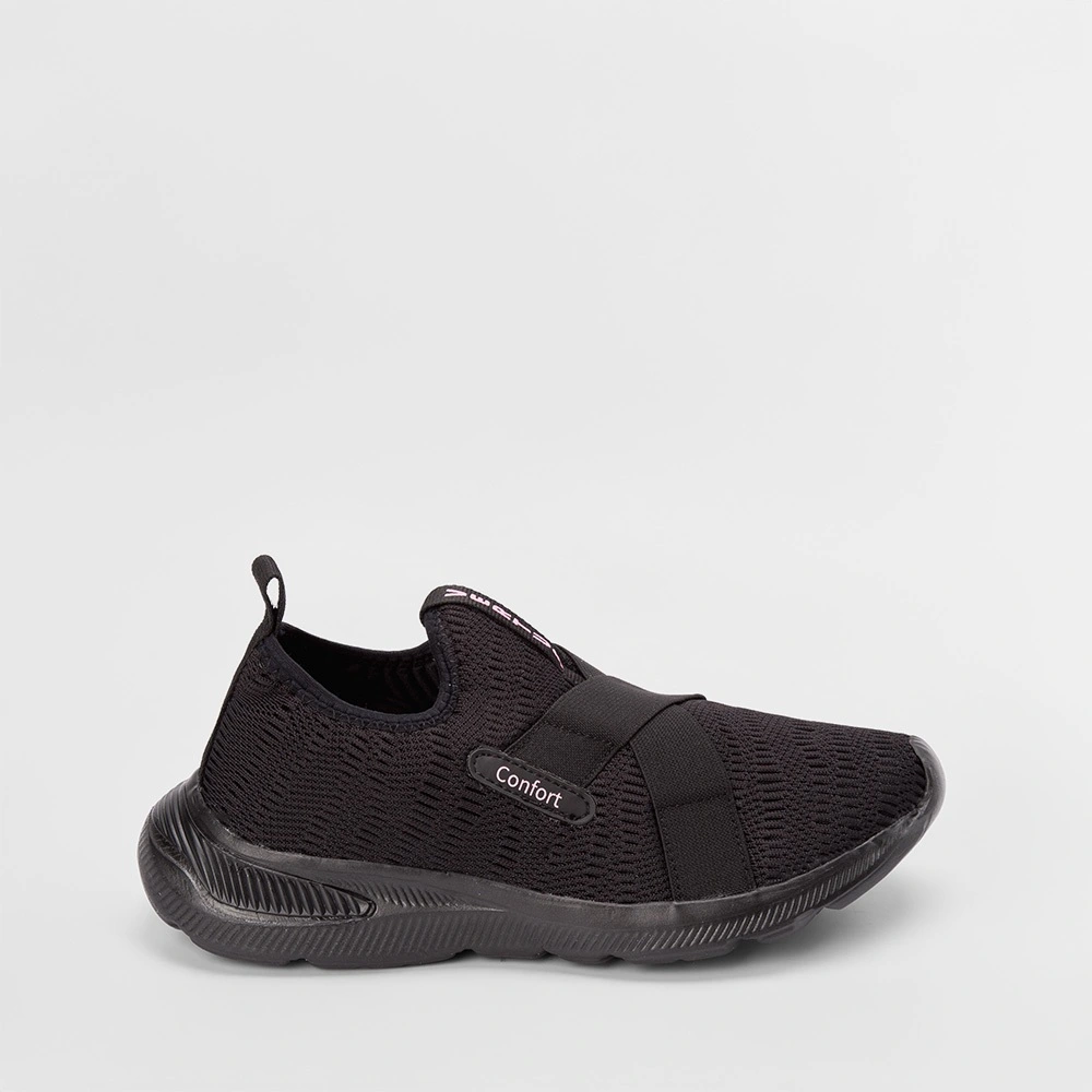 Slip On Feminino Vertus Confort Calce Fácil Preto