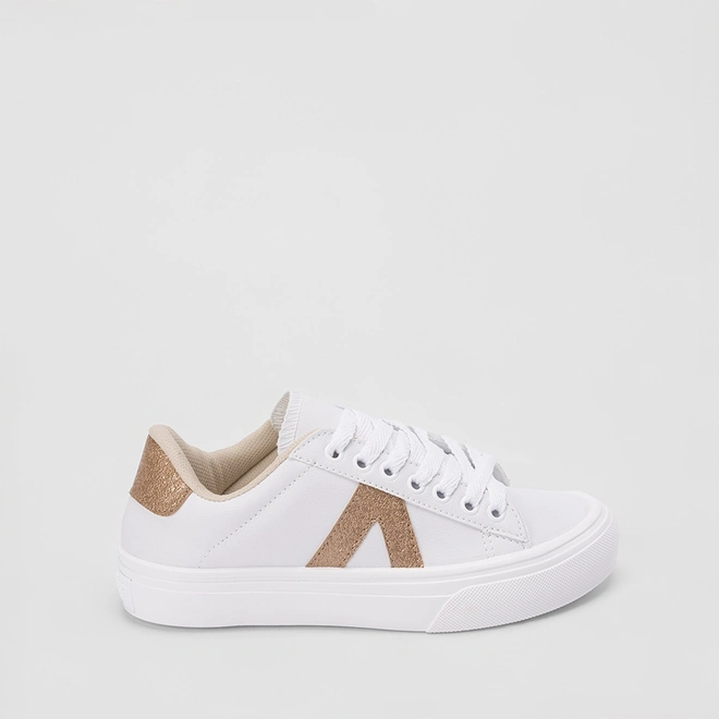 Tênis Feminino Star Feet Casual Detalhe Lateral Branco