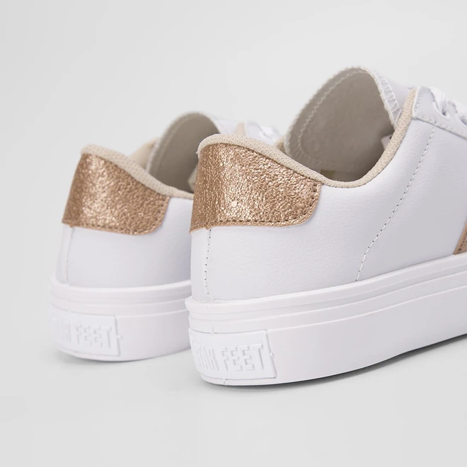 Tênis Feminino Star Feet Casual Detalhe Lateral Branco
