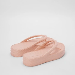 Chinelo Gabriela Flatform Textura Tressê Rosa