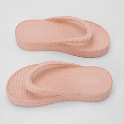 Chinelo Gabriela Flatform Textura Tressê Rosa