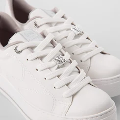 Tênis Casual Feminino Via Marte Flatform Aplicação Logo Branco