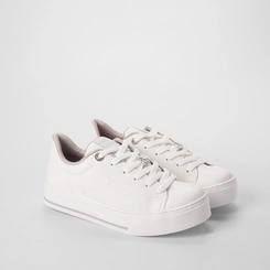 Tênis Casual Feminino Via Marte Flatform Aplicação Logo Branco