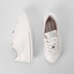 Tênis Casual Feminino Via Marte Flatform Aplicação Logo Branco