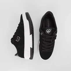 Tênis Via Marte Flatform Casual Logo Strass Nobuck Preto