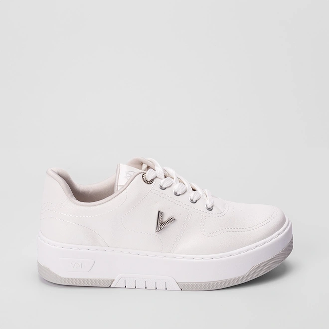 Tênis Via Marte Feminino Flatform Aplicação Ilhós Branco