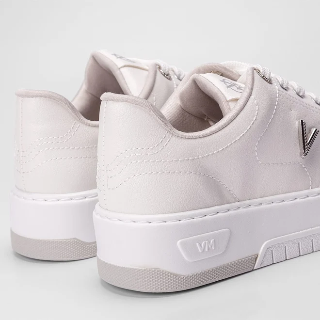 Tênis Via Marte Feminino Flatform Aplicação Ilhós Branco