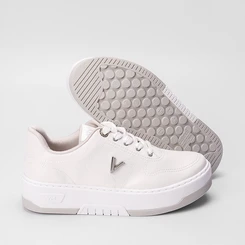 Tênis Via Marte Feminino Flatform Aplicação Ilhós Branco