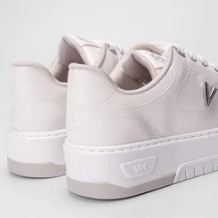 Tênis Via Marte Feminino Flatform Aplicação Ilhós Branco