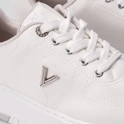 Tênis Via Marte Feminino Flatform Aplicação Ilhós Branco