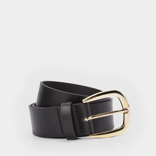 Cinto Feminino Gabriela Fivela Dourada Preto