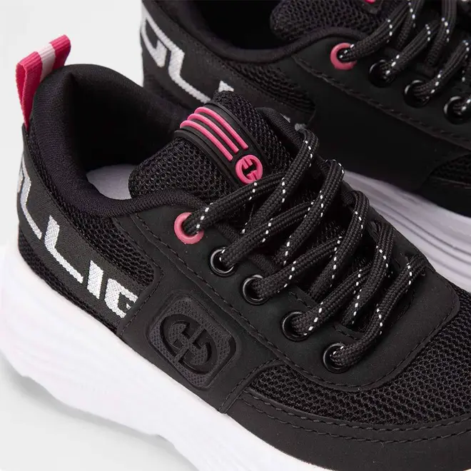 Tênis Infantil Ollie Virtus Esportivo Elástico Rosa & Preto