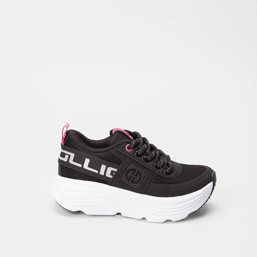 Tênis Infantil Ollie Virtus Esportivo Elástico Rosa & Preto