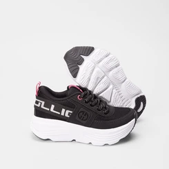 Tênis Infantil Ollie Virtus Esportivo Elástico Rosa & Preto
