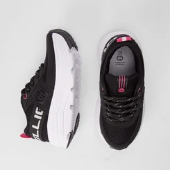 Tênis Infantil Ollie Virtus Esportivo Elástico Rosa & Preto