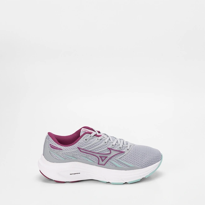 Tênis Esportivo Feminino Mizuno Jet 8 Corrida Original Cinza & Roxo