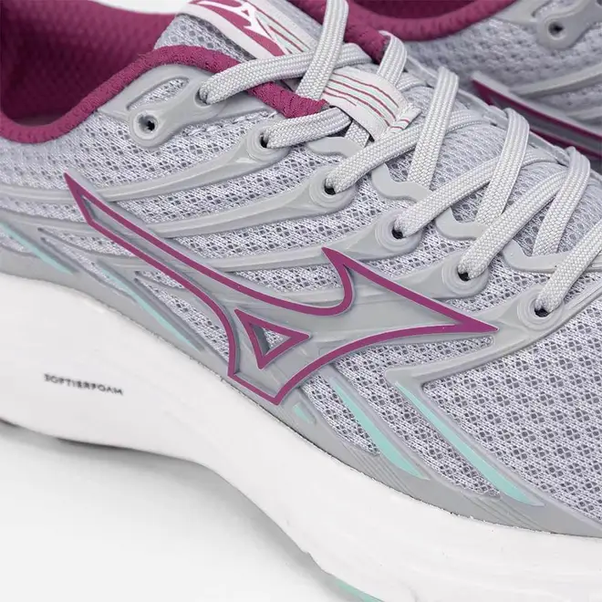 Tênis Esportivo Feminino Mizuno Jet 8 Corrida Original Cinza & Roxo